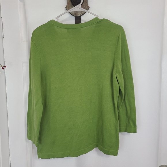 (1218) Jones New York Signature Woman's Long Sleeve V-Neck Button Down Sweater - Picture 11 of 16